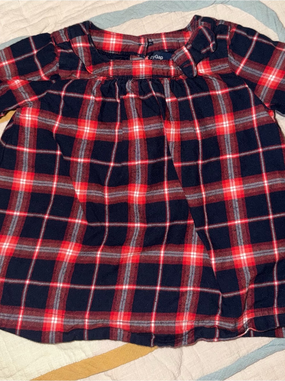 Baby GAP Red & Navy Plaid Long-Sleeve Dress